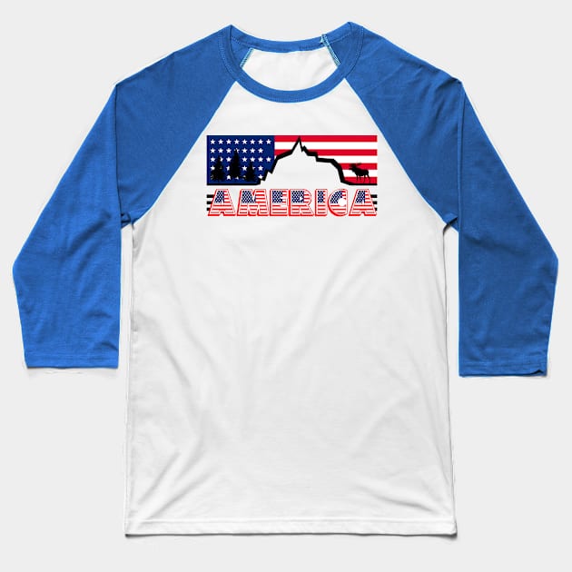 america is a beatiful place Baseball T-Shirt by Mrmera